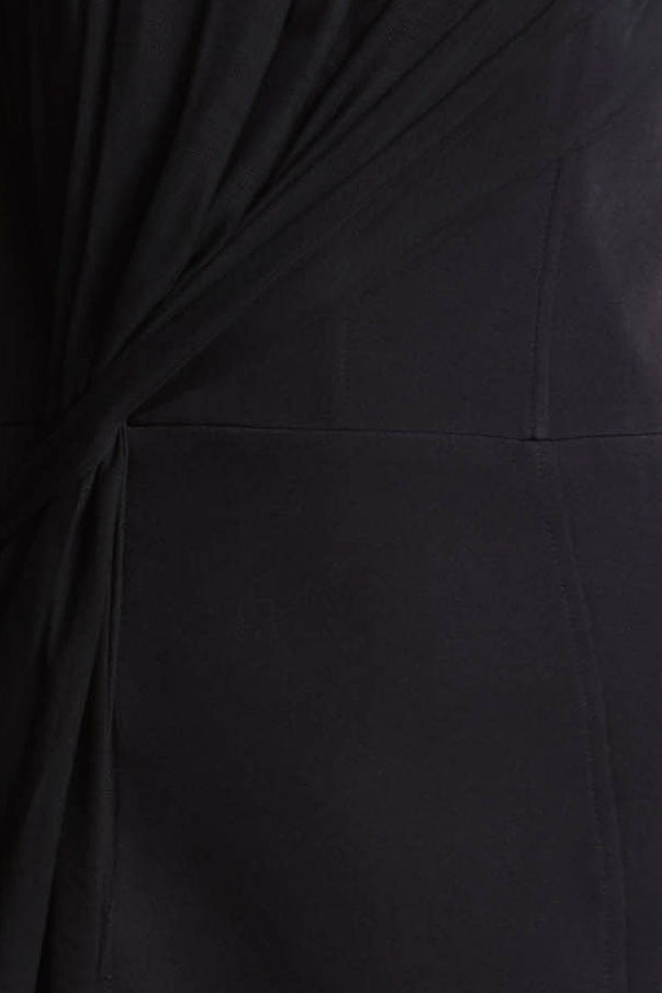 BCBGMAXAZRIA Draped Tulle Crepe Cocktail Black