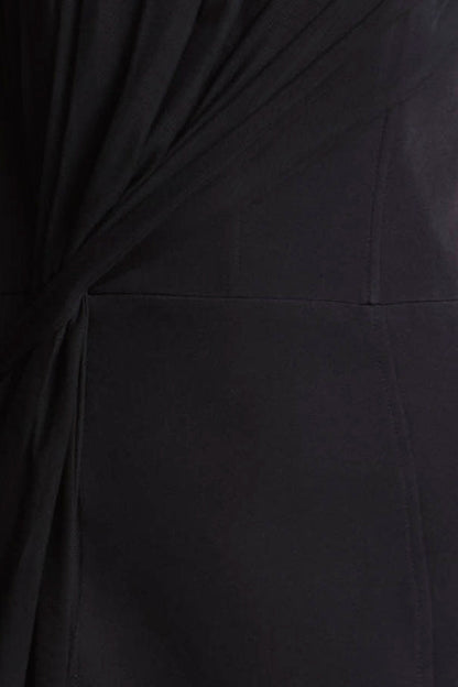 BCBGMAXAZRIA Draped Tulle Crepe Cocktail Black