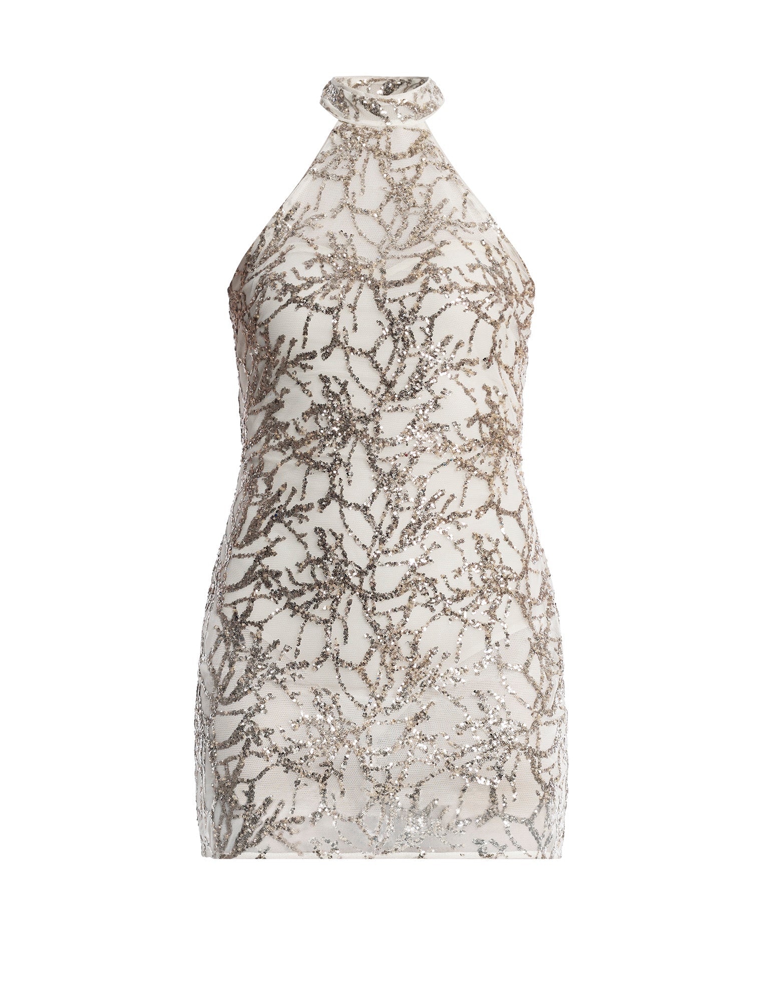 BCBGMAXAZRIA Mock Neck Embellished Mini Jasmine