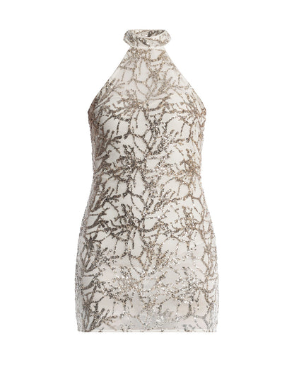 BCBGMAXAZRIA Mock Neck Embellished Mini Jasmine