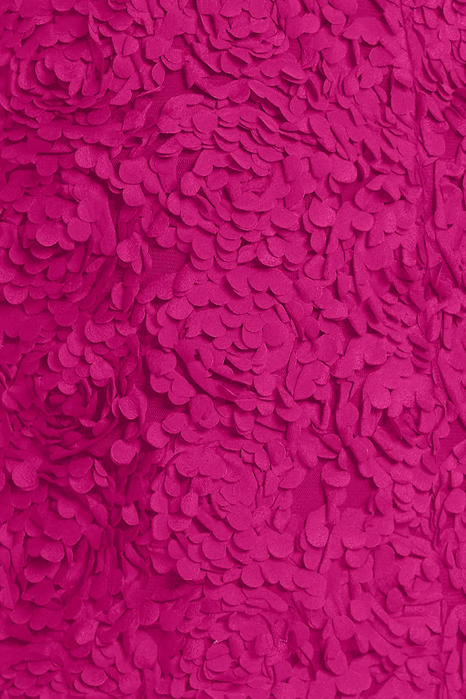 BCBGMAXAZRIA Strapless 3D Floral Dress Hot Pink