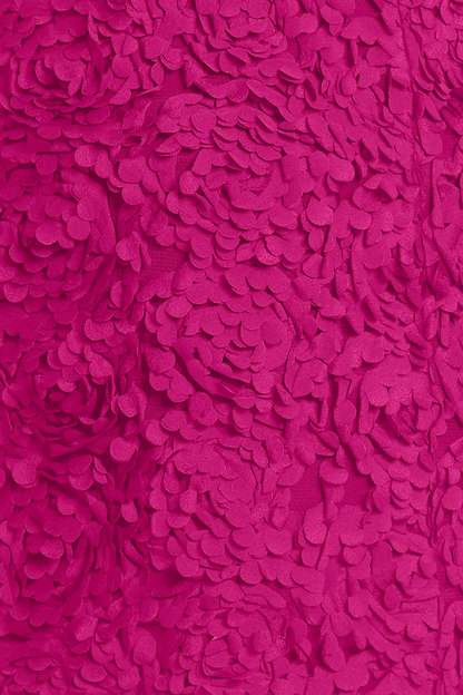 BCBGMAXAZRIA Strapless 3D Floral Dress Hot Pink