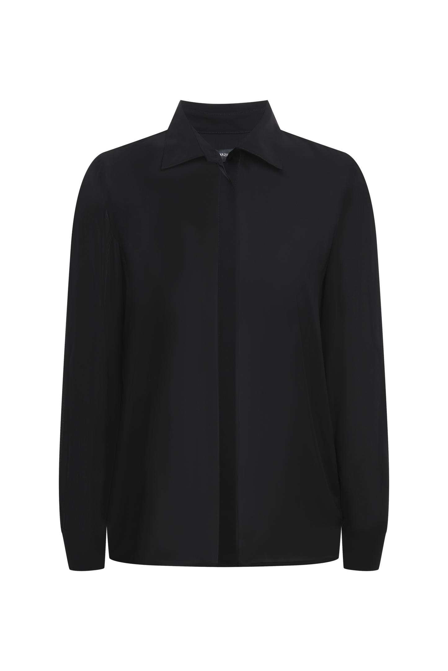 BCBGMAXAZRIA Chiffon Button Down Black