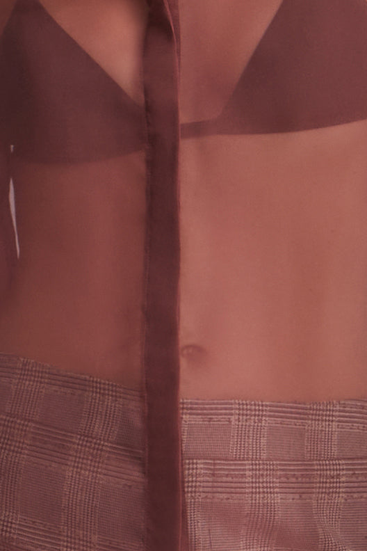 BCBGMAXAZRIA Chiffon Button Down Renaissance Rose