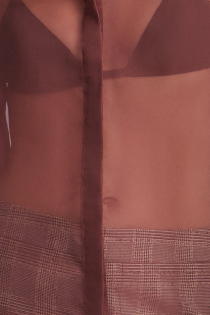 BCBGMAXAZRIA Chiffon Button Down Renaissance Rose