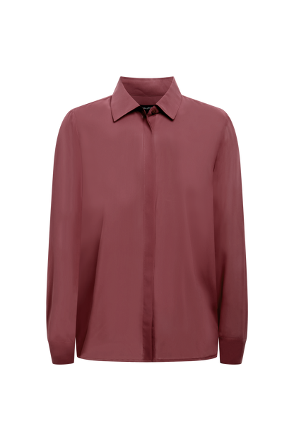BCBGMAXAZRIA Chiffon Button Down Renaissance Rose